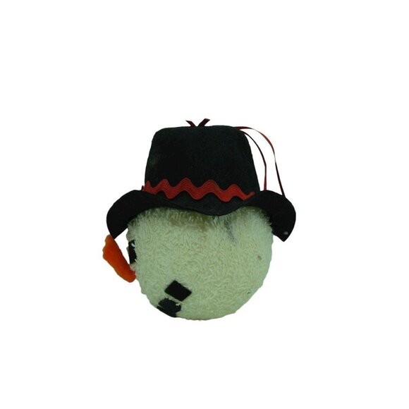 White Fuzzy Fleece Felt Fabric Hanging Snowman Christmas Ornament Tree Decor - Picture 3 of 6